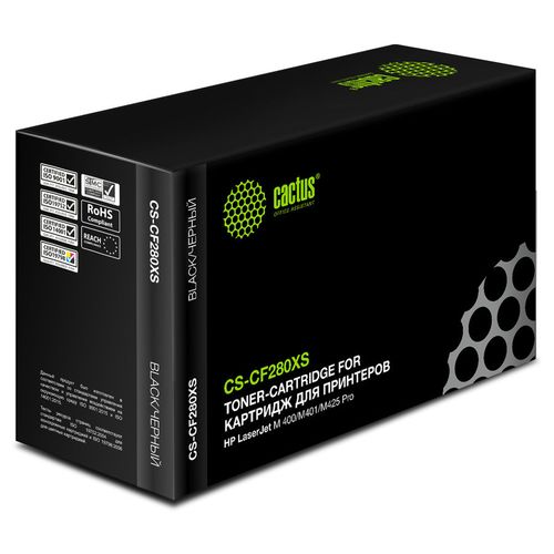 Картридж Cactus CS-CF280XS, CF280X, черный / CS-CF280XS