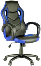 Изображение товара Игровое кресло HELMI Boost на колесиках из ткани и экокожи черное синее
