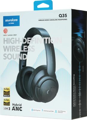 Наушники ANKER Soundcore Q35, 3.5 мм/Bluetooth, накладные, синий