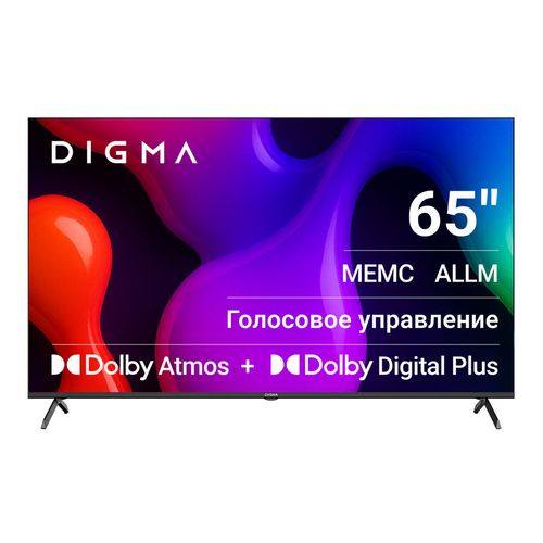 65″ Телевизор Digma DM-LED65UQB31 QLED, 4K Ultra HD, СМАРТ ТВ, Google TV, черный