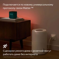 Умная розетка ЯНДЕКС Matter, EU, Wi-Fi, белый