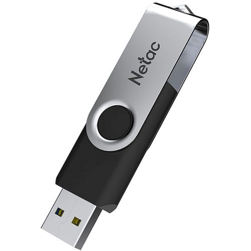 Флешка USB NETAC U505 8ГБ, USB2.0, черный и серебристый [nt03u505n-008g-20bk]