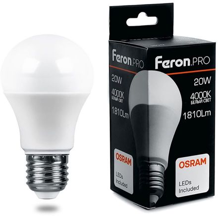 Упаковка ламп LED FERON E27,  шар, 20Вт, LB-1020, 10 шт. [38042-10]