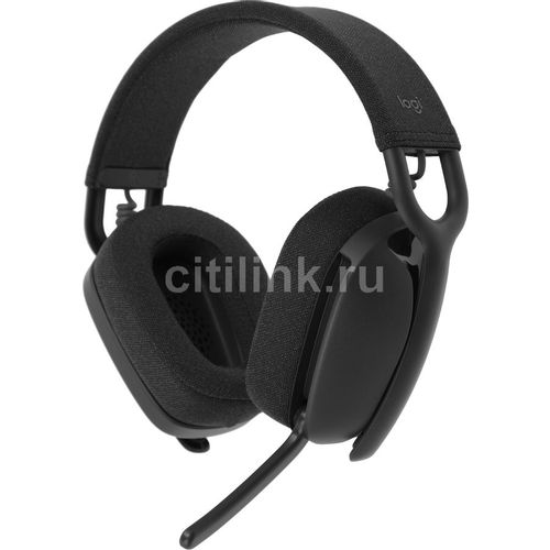 Гарнитура Logitech Zone Vibe 100, для компьютера, мониторные, Bluetooth, серый [981-001213]