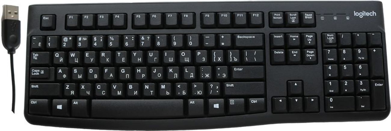 Клавиатура Logitech K120,  USB, черный [920-002583]