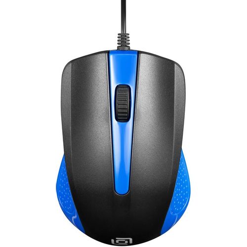 Мышь проводная Oklick 225M, оптическая, USB, 1200dpi, черный и синий [288233]