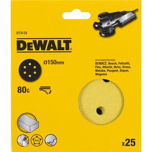 Круг шлифовальный 25 шт. DeWALT DT3133-QZ, 150мм, по дереву, металлу