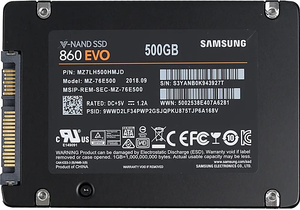 SSD накопитель Samsung 860 EVO MZ-76E500BW 500ГБ, 2.5