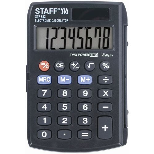 Калькулятор STAFF STF-883, 8-разрядный, черный