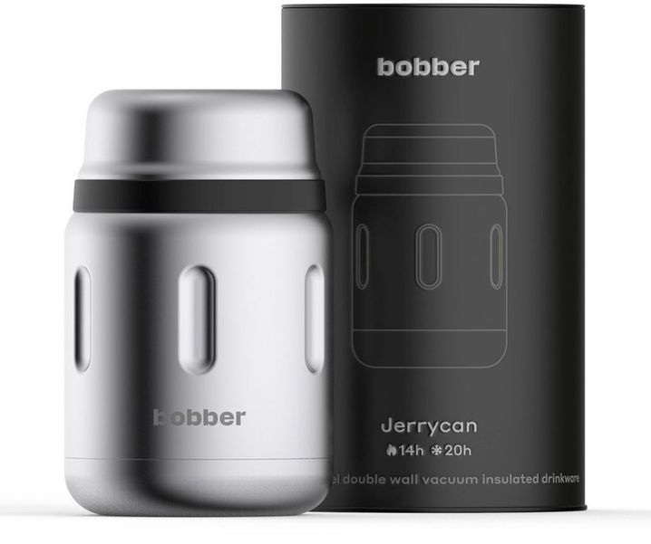 Термос BOBBER Jerrycan-700, 0.7л, стальной/ черный [jerrycan-700/matte]