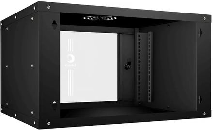 Шкаф коммутационный CABEUS WSC-05D-6U55/45-BK настенный,  стеклянная передняя дверь,  6U,  550x320x450 мм