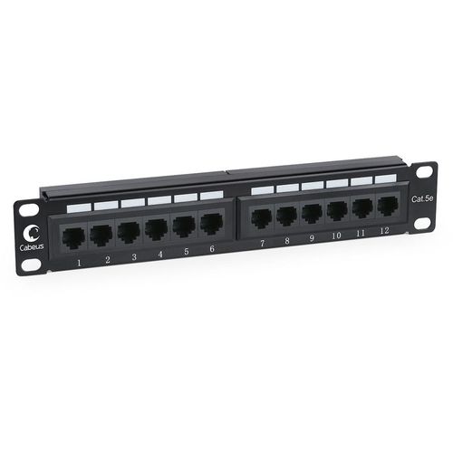Патч-панель Cabeus (PL-12-CAT.5E 10"-DUAL) 10" 1U 12xRJ45 кат.5E UTP