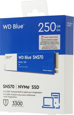 SSD накопитель WD Blue SN570 WDS250G3B0C 250ГБ, M.2 2280, PCIe 3.0