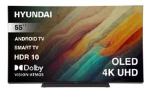 55" Телевизор Hyundai H-LED55OBU7700, OLED, 4K Ultra HD, черный, СМАРТ ТВ, Android TV