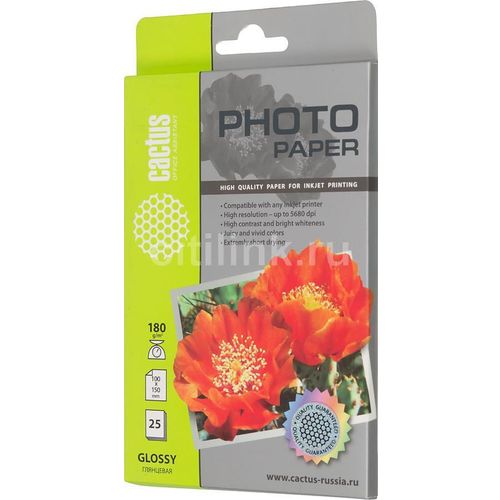 Фотобумага Cactus CS-GA618025, для струйной печати, 25л, 180г/м2, белый, покрытие глянцевое — цена и наличие Фотобумага Cactus CS-GA618025, для струйной печати, 25л, 180г/м2, белый, покрытие глянцевое