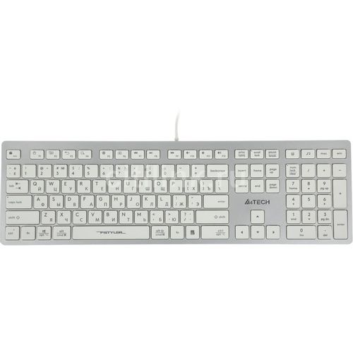 Клавиатура A4TECH Fstyler FX50, проводная, USB, ножничная, белый [fx50 white]