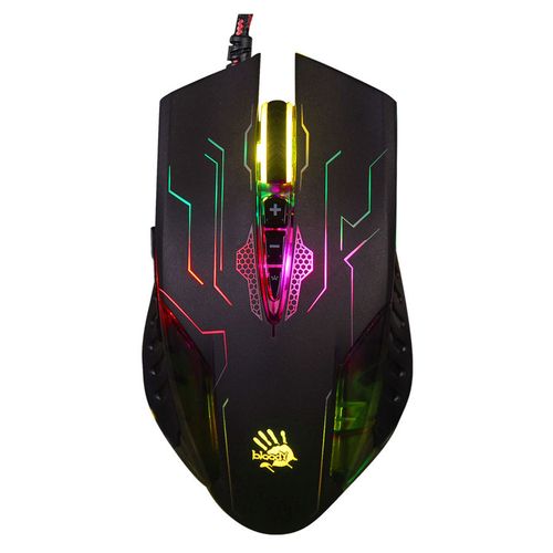 Мышь проводная A4TECH Bloody Q51, игровая, оптическая, USB, 6200dpi, черный и рисунок