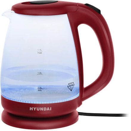 Чайник электрический Hyundai HYK-G1002, 1.7л, стекло/пластик