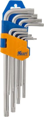 Набор ключей г-обр. 9 предметов (Т10-Т50) (TORX) короткие (KRAFT)