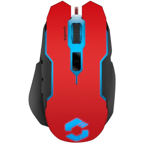 Мышь проводная SPEEDLINK Contus Gaming, игровая, оптическая, USB, 3200dpi, красный и черный [sp9]