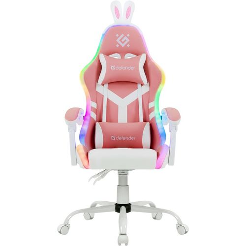 Кресло игровое Defender Ideal, экокожа, до 100кг, шарнирные подлокотники, розовый