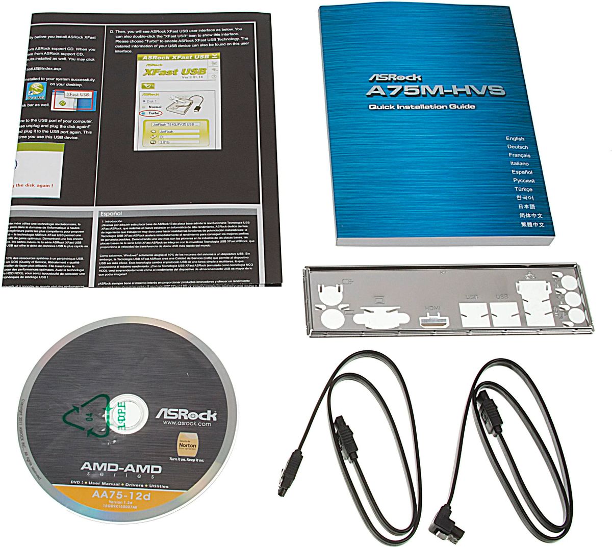 Материнская Плата ASROCK A75M-HVS, Socket FM1, AMD A75 FCH, MATX.