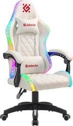 Кресло игровое Defender Energy, экокожа, до 110кг, белый