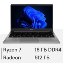 Изображение товара Ноутбук TECNO MegaBook K15SDA 15.6 IPS AMD Ryzen 7 SSD 16ГБ Windows 11