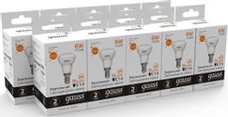 Упаковка ламп LED GAUSS E14, рефлектор, 6Вт, 10 шт.