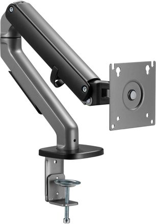 Кронштейн для мониторов ULTRAMOUNTS UM734BL, до 27", до 7кг, крепление к столешнице, поворот и наклон, серый / черный