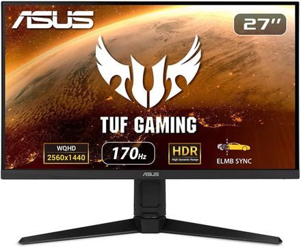 27" Монитор ASUS TUF Gaming VG27AQL1A,  2560x1440,  IPS,  170Гц,  2хHDMI,  1хDP,  черный [90lm05z0-b01370]
