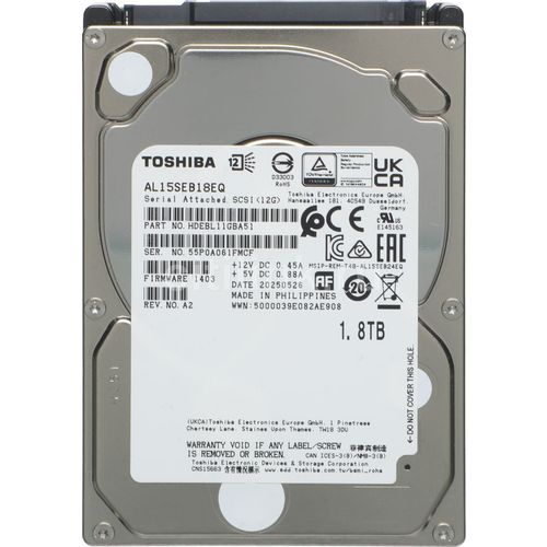 1.8ТБ Жесткий диск Toshiba AL15SEB18EQ, SAS 3.0, 2.5", 10500об/мин