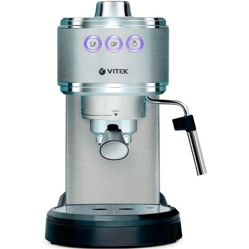 Кофеварка Vitek VT-1515, рожковая, серебристый