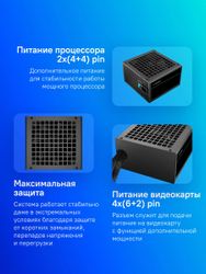 Блок питания DeepCool PF650, 650Вт, черный