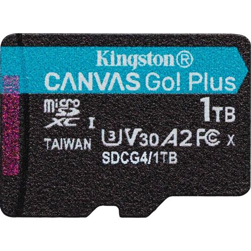 Карта памяти microSDXC UHS-I U3 Kingston Canvas Go! Plus 1024 ГБ, 200 МБ/с, Class 10, SDCG4/1TB, 1 шт., переходник SD