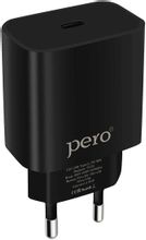 Изображение товара Сетевое зарядное устройство PERO TC03 USB-C 18Вт черное для мобильных и планшетов