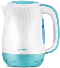 Характеристики Чайник электрический Vitek VT-7059, 2200Вт, белый ...