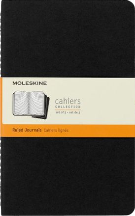 Блокнот Moleskine Cahier Journal,  80стр,  в линейку,  черный [qp316]