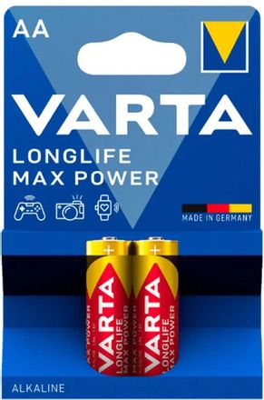 AA Батарейка VARTA LongLife Max Power LR6 Alkaline, 2 шт.