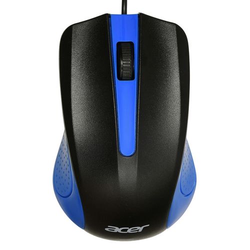 Мышь проводная Acer OMW011, оптическая, USB, 1200dpi, черный и синий [zl.mceee.002]