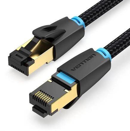 Патч-корд VENTION IKGBF литой (molded), STP, кат.8, 1м, 4 пары, 30AWG, медь, многожильный, черный