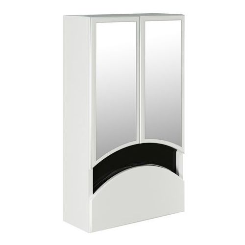 Шкаф MIXLINE Радуга 46 без подсветки, с зеркалом, подвесной, 460х800х180 мм, белый/черный [522476] MIXLINE