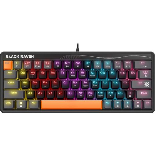 Клавиатура Defender Black Raven GK-417, проводная, USB, механическая, черный [45414]