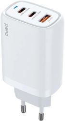 Изображение товара Сетевое зарядное устройство PERO ТС23W 65W с 3 портами USB для быстрой зарядки