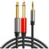 Изображение товара Кабель соединительный аудио PREMIER 5-347 3.0,  Jack 3.5 (m) -  2xJack 6.5 (m),  медный, 3м, GOLD,  черный/серый