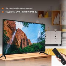43" Телевизор SunWind SUN-LED43XU400, 4K Ultra HD, черный, СМАРТ ТВ, YaOS