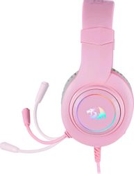 Гарнитура игровая Redragon Hylas, проводные USB/3,5 мм, розовый / серый