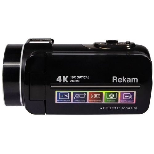 Видеокамера Rekam Allure zoom 1100, черный, Flash, ИК-пульт дистанционного управления, Защитная крышка объектива, Кабель USB, Аккумулятор, Мягкий чехол, Ремешок [2503000001]