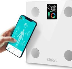 Напольные весы KitFort КТ-838, цвет: белый