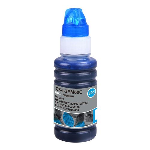 Чернила Cactus CS-I-3YM60C №305, для HP, 100мл, голубой